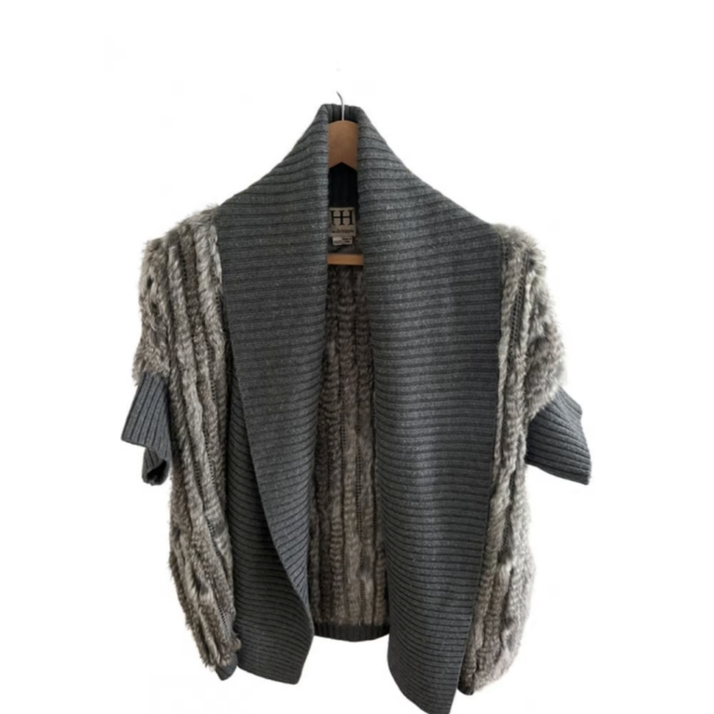 Haute Hippie Rabbit Fur Cardigan